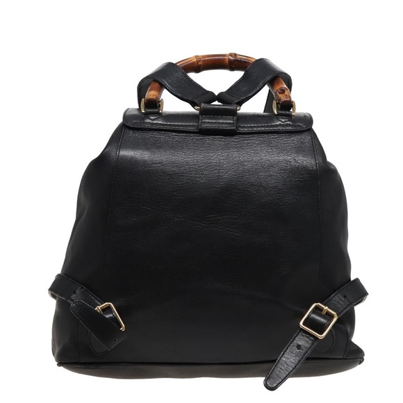 GUCCI Bamboo Backpack Leather Black 003 2058 0016 Auth 76392 - Picture 2 of 16